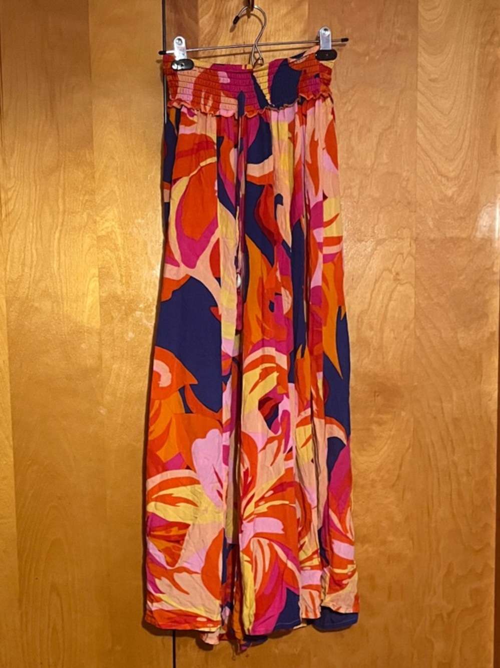 True Destinations Medium Floral Wide Leg Palazzo Pants in Pink, Orange & Purple